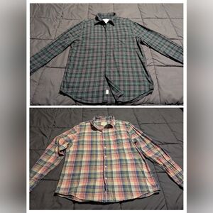 🔥🔥Bundle Alert 2 American Eagle Mens Plaid Button Down Shirts Size Medium